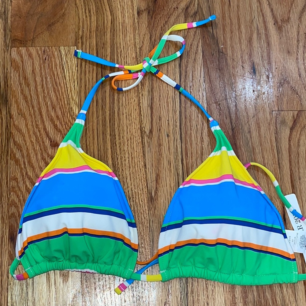 NEW COLORFUL striped Ralph Lauren padded Bikini top M